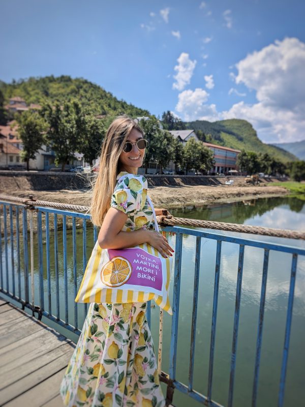 Letnji ceger, na pruge, zuto beo, Martini