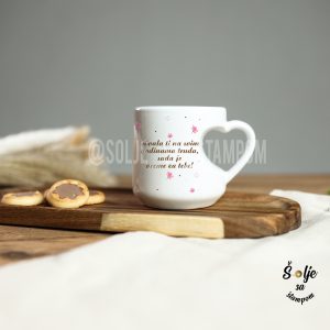 Šolja sa ručkom srce za zahvalnost