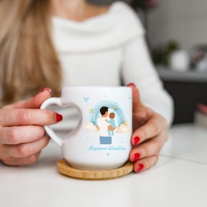 Šolja sa ručkom srce i natpisom za tatu